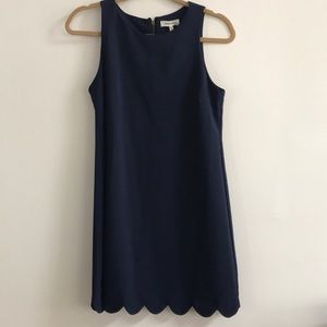 navy scalloped dress